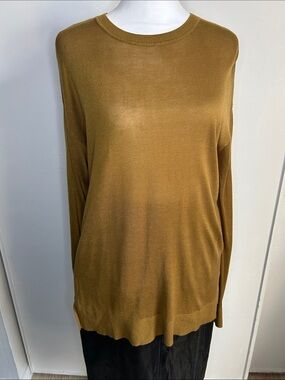 H&M Women's Loose Fit Scoopneck Lightweight Ribbed  Knit Sweater